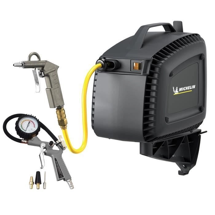 Compressore da parete - MICHELIN - MBLGO KG - Senza serbatoio - 1,5 HP - 8 Bar - Con Avvolgitore Integrato