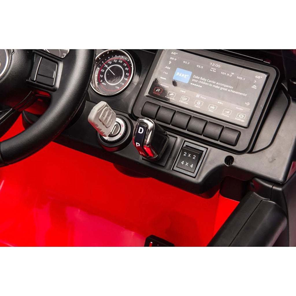 Macchina Elettrica per Bambini Jeep Wrangler Rubicon 12V con Telecomando Rosso