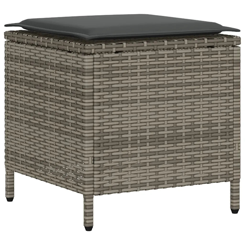 Set Divani da Giardino 4 pz con Cuscini in Polyrattan Grigio CFW9620808