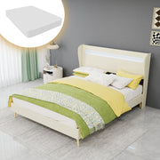 letto imbottito tessuto metallo beige 140 x 200 cm