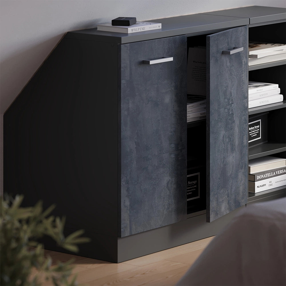 Mobile sottotetto Rion Calce nera/Antracite 80 x 83.8 cm con 2 porte, carcassa 60 cm profondità Vicco