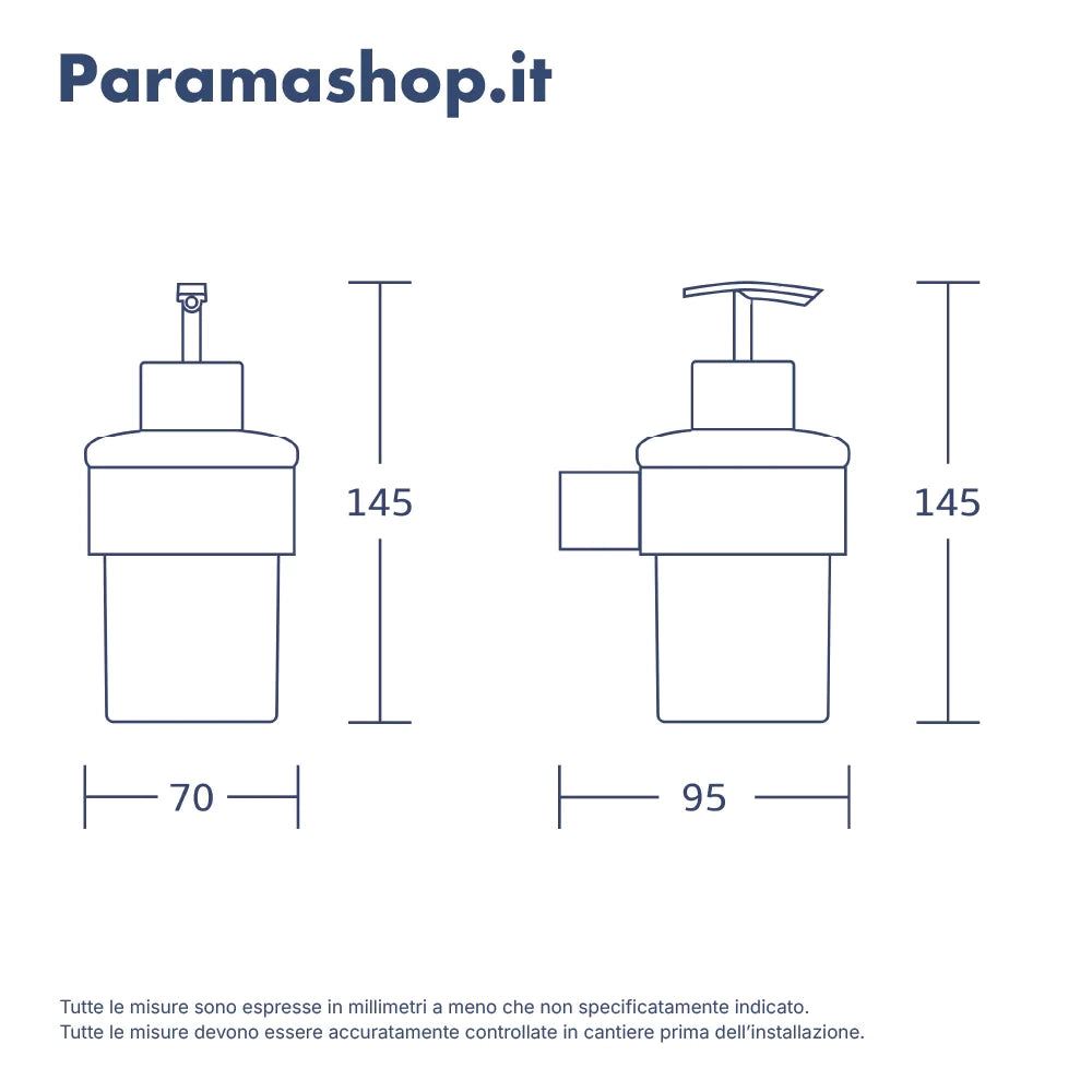 Set da bagno 2 accessori cromato: dispenser, porta scopino | Brush