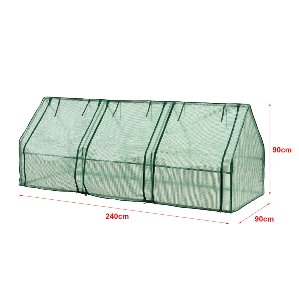 Mini Serra 'Höflein' da Balcone/Terrazza (LxPxA) 240 x 90 x 90 cm Copertura Reticolata Verde - Forma di Casetta [en.casa]