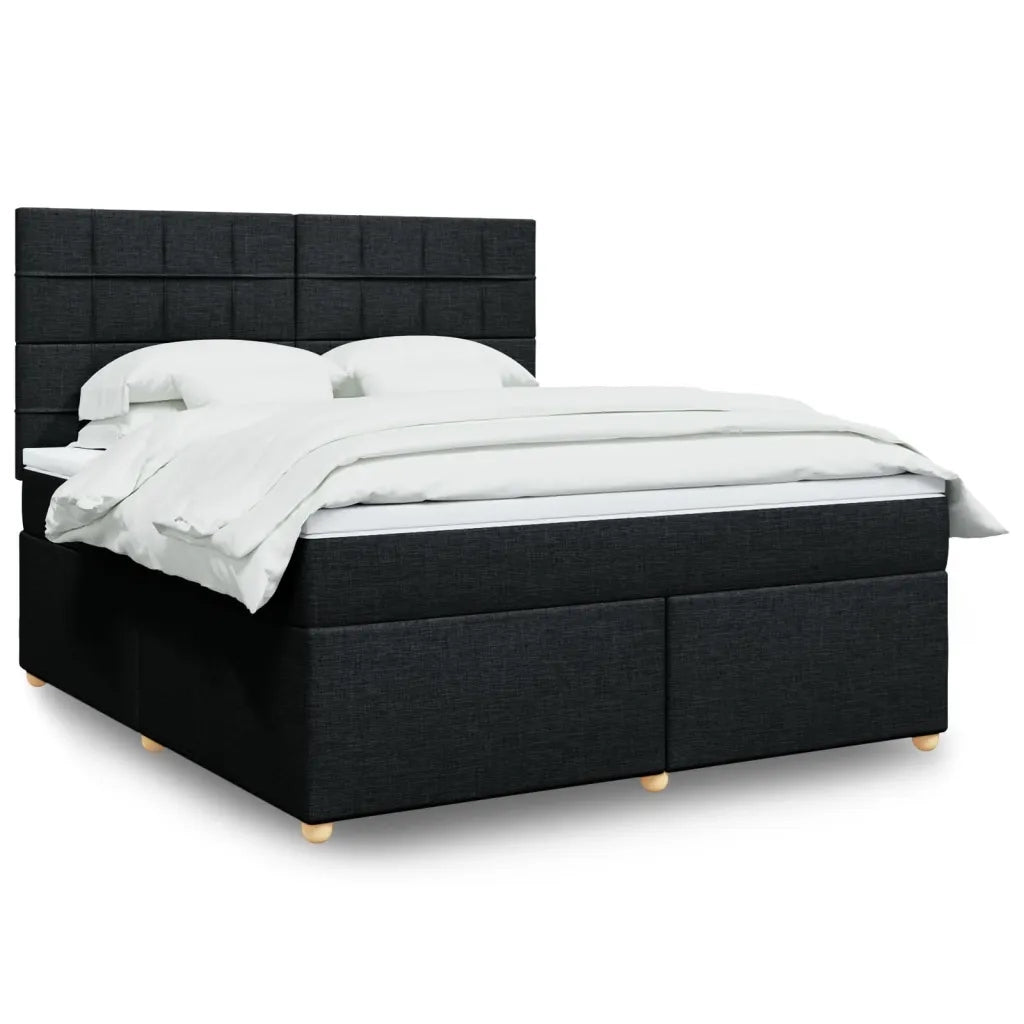 Giroletto a Molle con Materasso Nero 180x200 cm in Tessuto 3293661