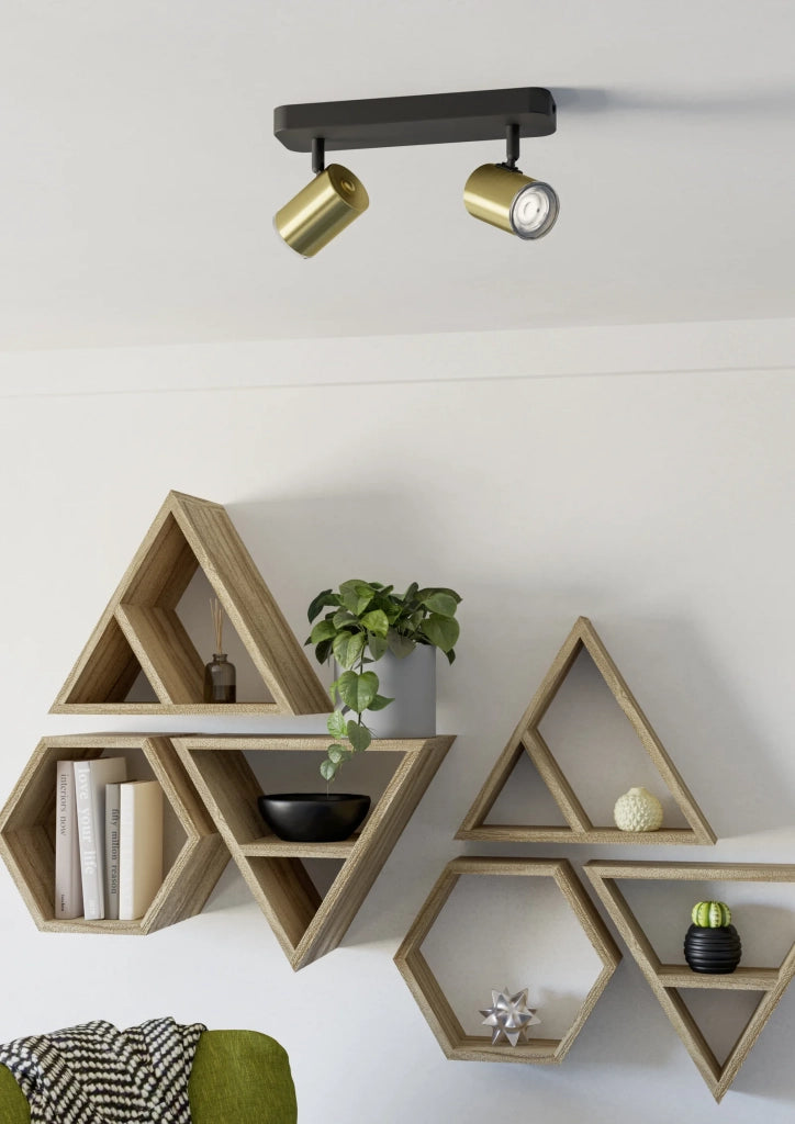Faretti E Spot Moderno Consuma 1 Acciaio Ottone 2 Luci Gu10 Ip44