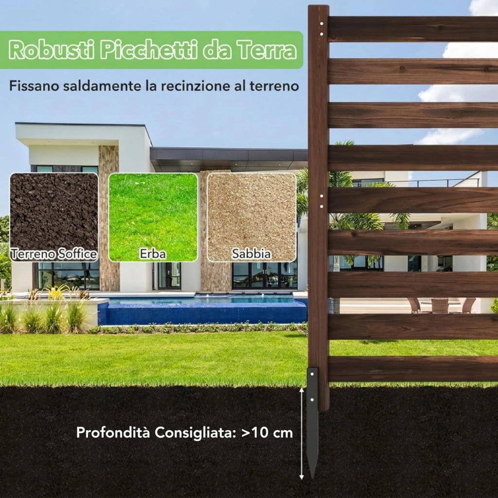 Recinzione da Giardino in Legno Massello, Schermo per Privacy da Esterno Regolabile, Pannelli Privacy da Giardino per Condizionatore e Bidoni della Spazzatura e Divisorio di Spazio (Marrone)