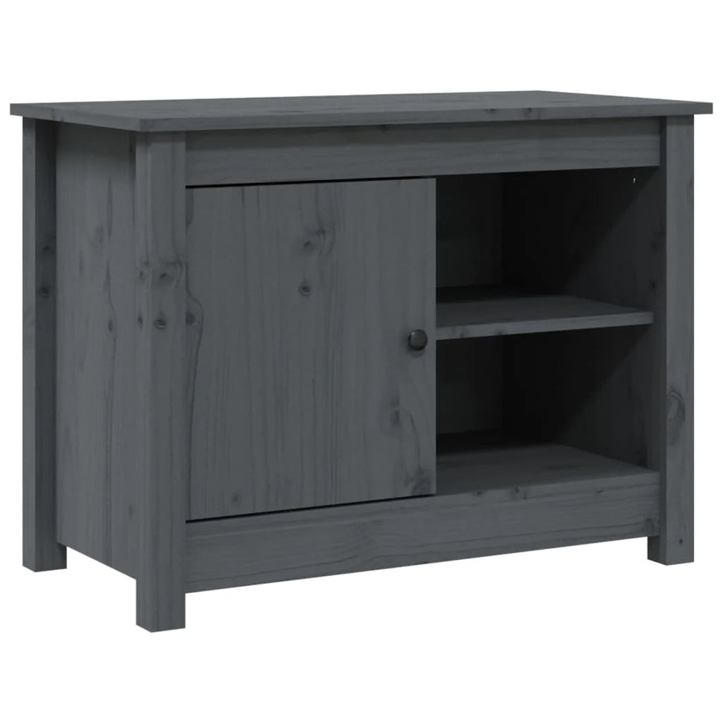 Mobile TV multimediale scaffale TV credenza TV sala da pranzo soggiorno camera da letto 70 x 36,5 x 52 cm legno di pino massiccio grigio 02_0026192