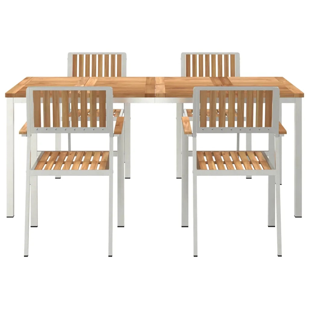 Set da pranzo per esterni 5 pcs Marrone Legno di teak solido 3334801