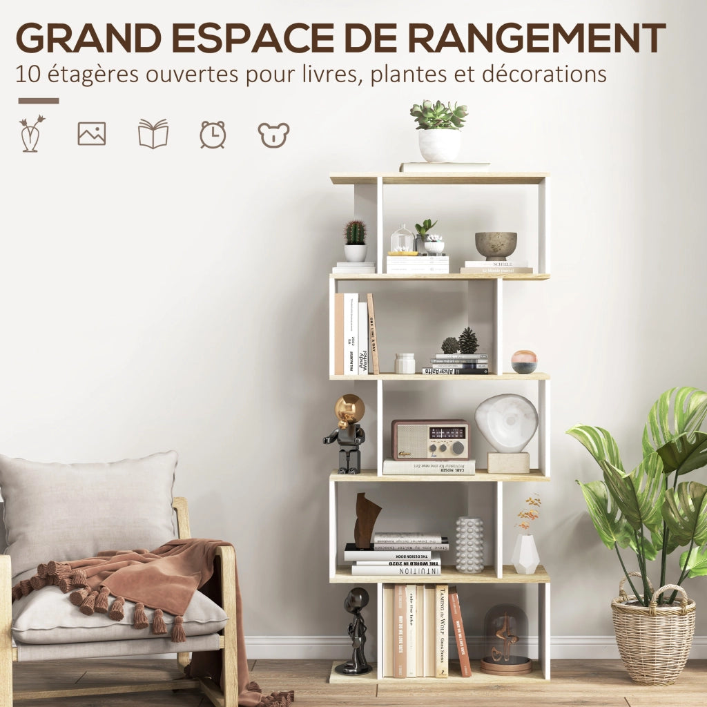 Libreria scandinava ¨C Xylo ¨C 5 ripiani legno bianco anti-ribaltamento 25kg