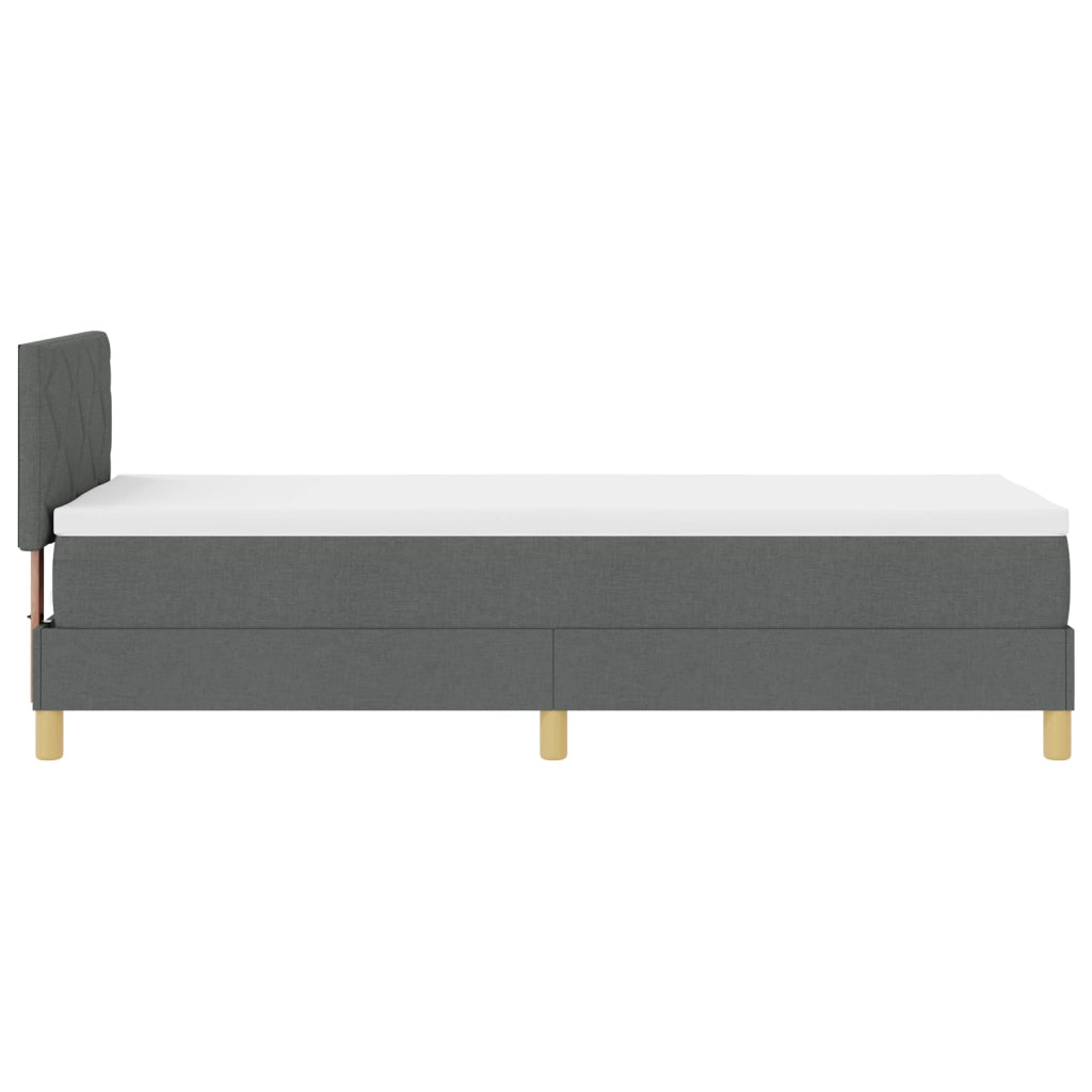 Letto box spring con materasso grigio scuro 80x200 cm in tessuto