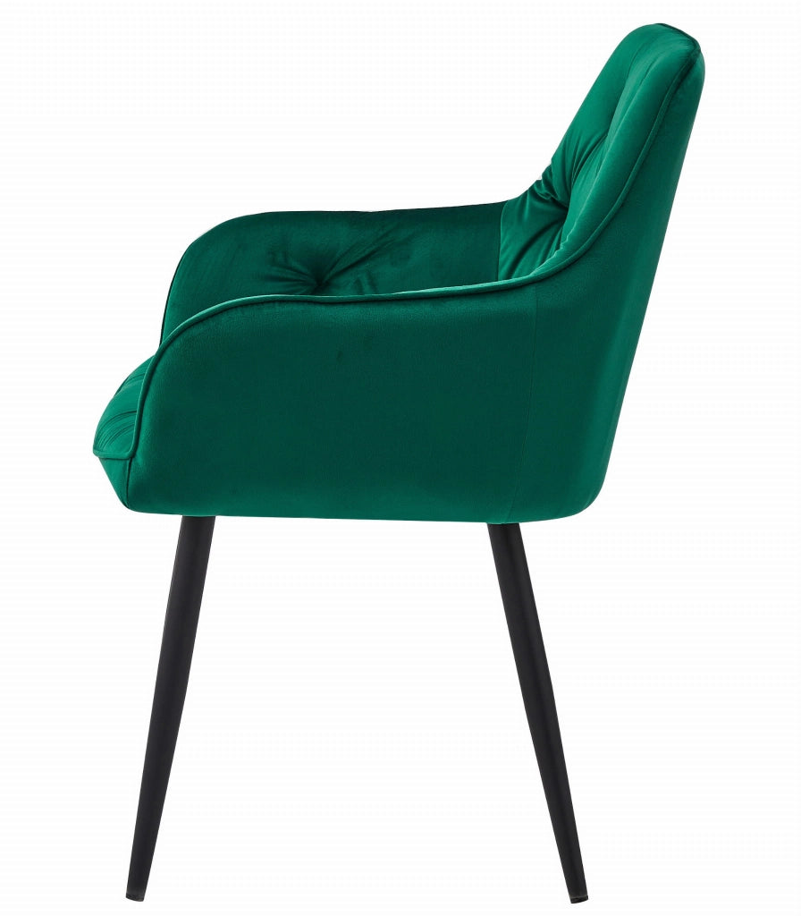 Sedia VALORA LUKK - Velluto verde scuro per soggiorno, cucina, sala da pranzo