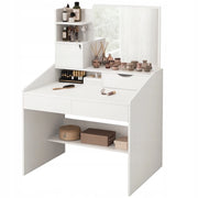 Grande toeletta bianca con specchio per il trucco, stile scandinavo