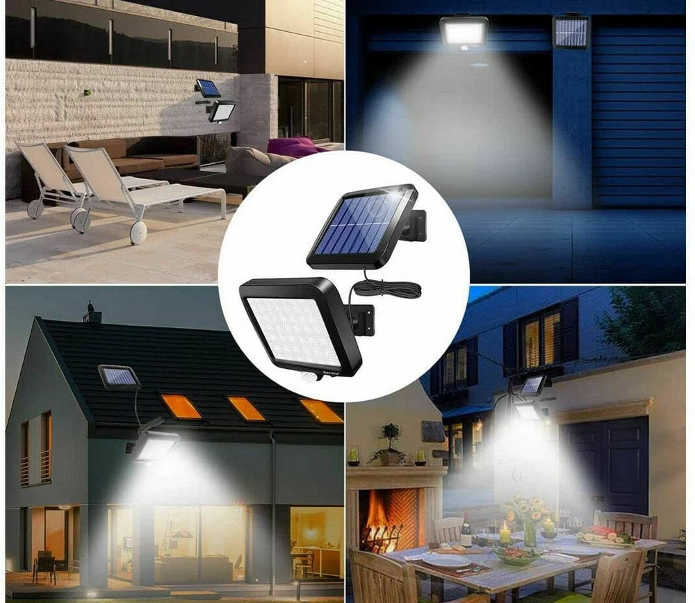 2X FARO FARETTO LED ESTERNO 30W A ENERGIA SOLARE LUCE GIARDINO SENSORE MOVIMENTO