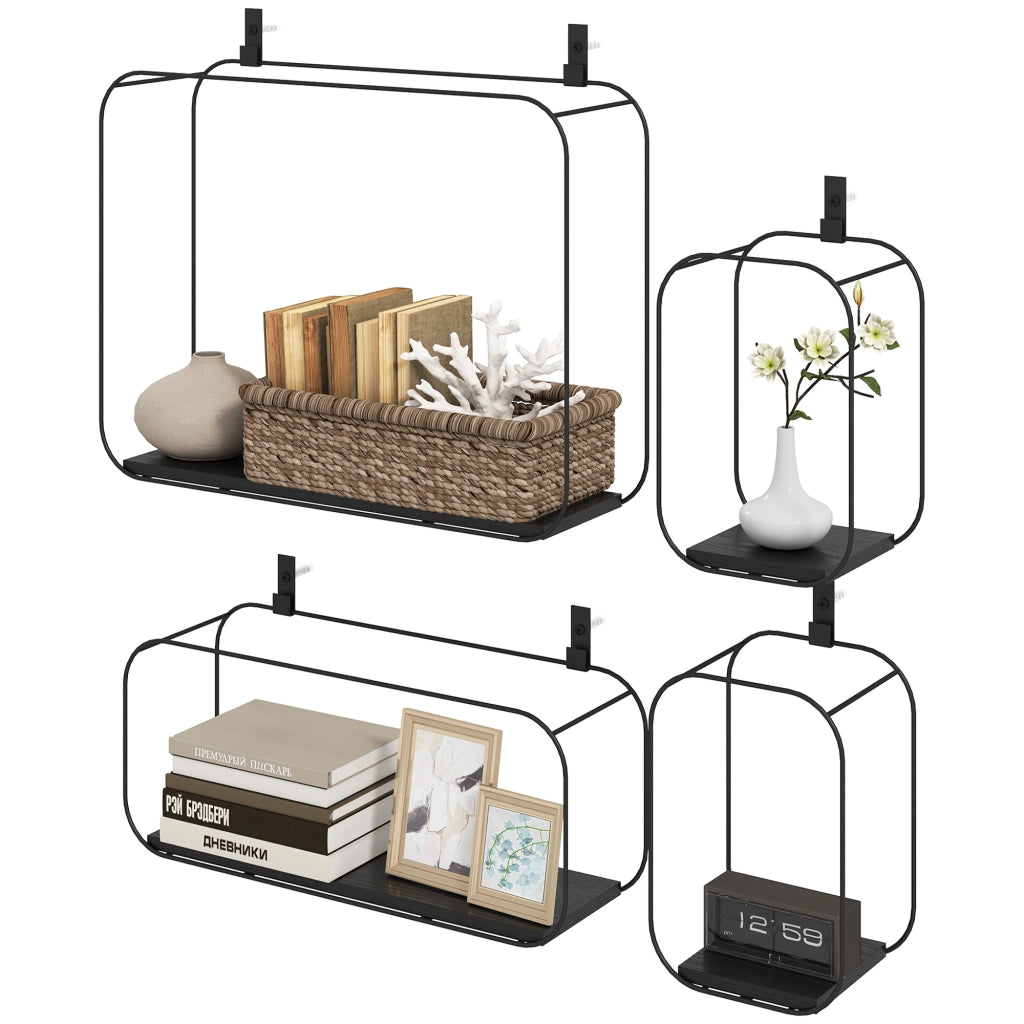 Libreria Flottante Geometrica ¨C Zephmum ¨C Nero 80x30x24