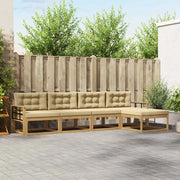 Set di divani da esterno 4 pz Bianco e Beige Poliestere 3386317