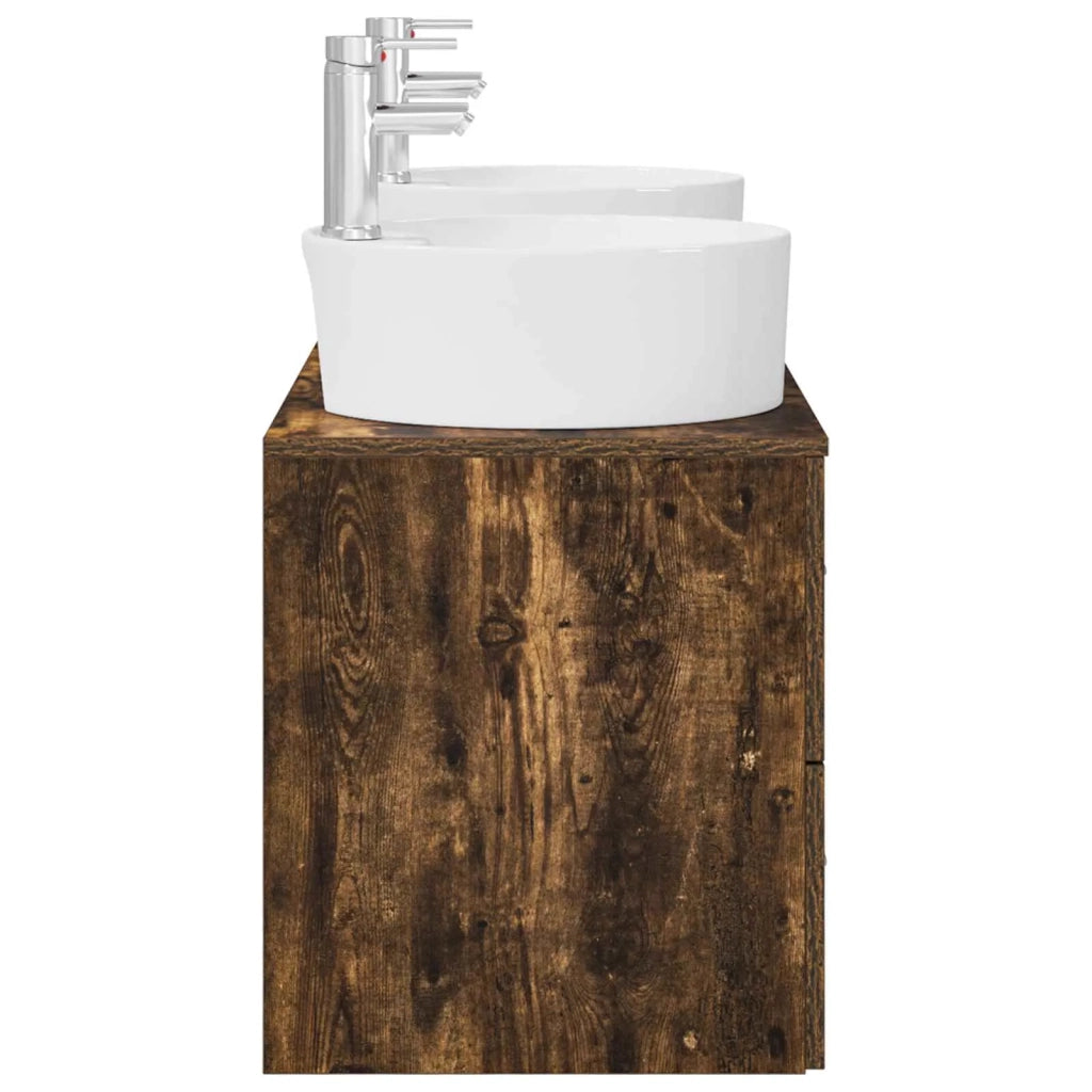 Set di Armadi da Bagno 3 pz Rovere Fumo 49,5 x 44,5 x 65 cm 3405879