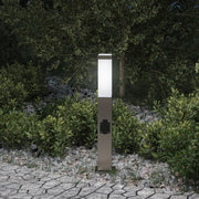 Lampada a paletto con presa elettrica 50 cm Acciaio Inox IP44 4006059