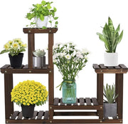 Sistema di sostegno per piante, in legno, a più livelli, per uso interno o esterno in giardino o su balcone, dimensioni: 95 x 25 x 73 cm