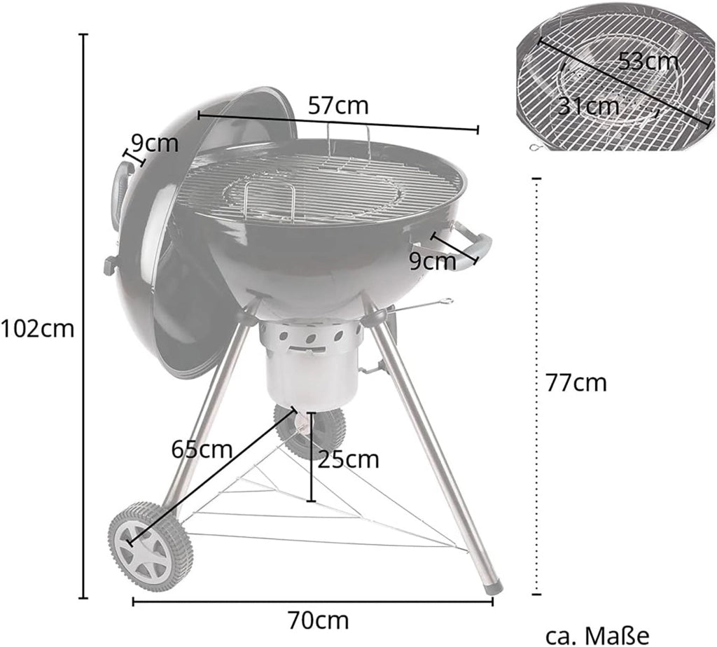 Barbecue a Carbonella Kansas Ø57 cm Nero