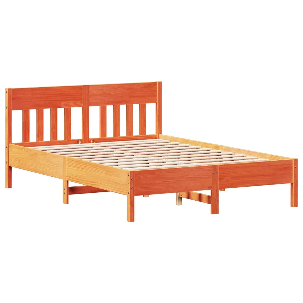 Letto senza Materasso Marrone Cera 150x200 cm in Legno di Pino 842645