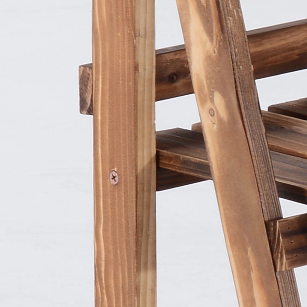 Portavasi Pieghevole in Legno di Abete con 3 Livelli per Esterno ¨C Minimal ¨C 80x37x93cm