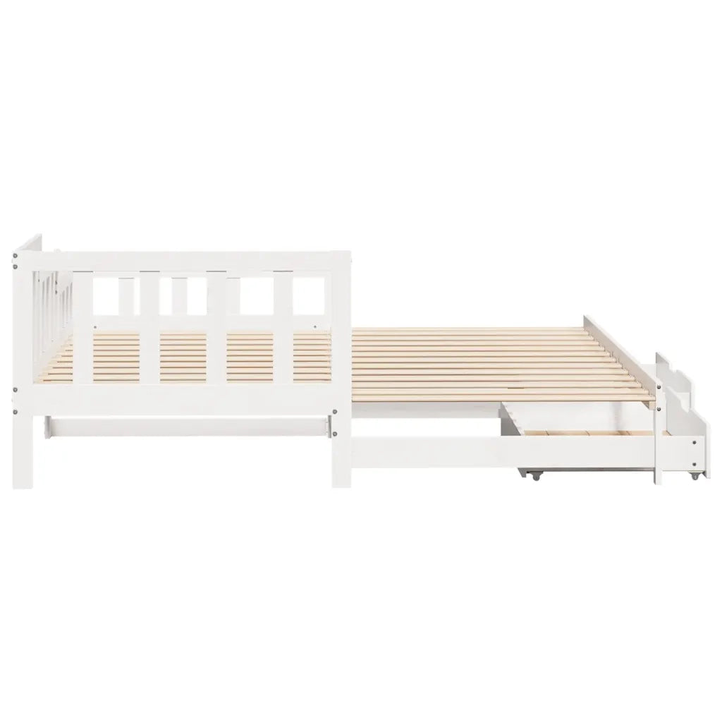 Letto Estraibile con Cassetti senza Materasso Bianco 90x190 cm 3302224