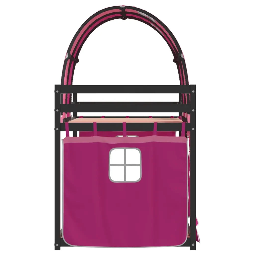 Letto a Castello senza Materasso Rosa 80x200 cm Legno di Pino 3284008