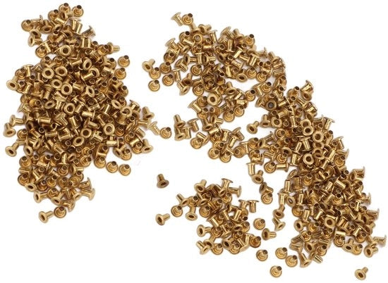 Rivetti in Bronzo - Rivetti Duraturi - 500 Pezzi - Ideali per Progetti di Pelle e PCB - Perfetti per Appassionati - Adatti per Fai da Te