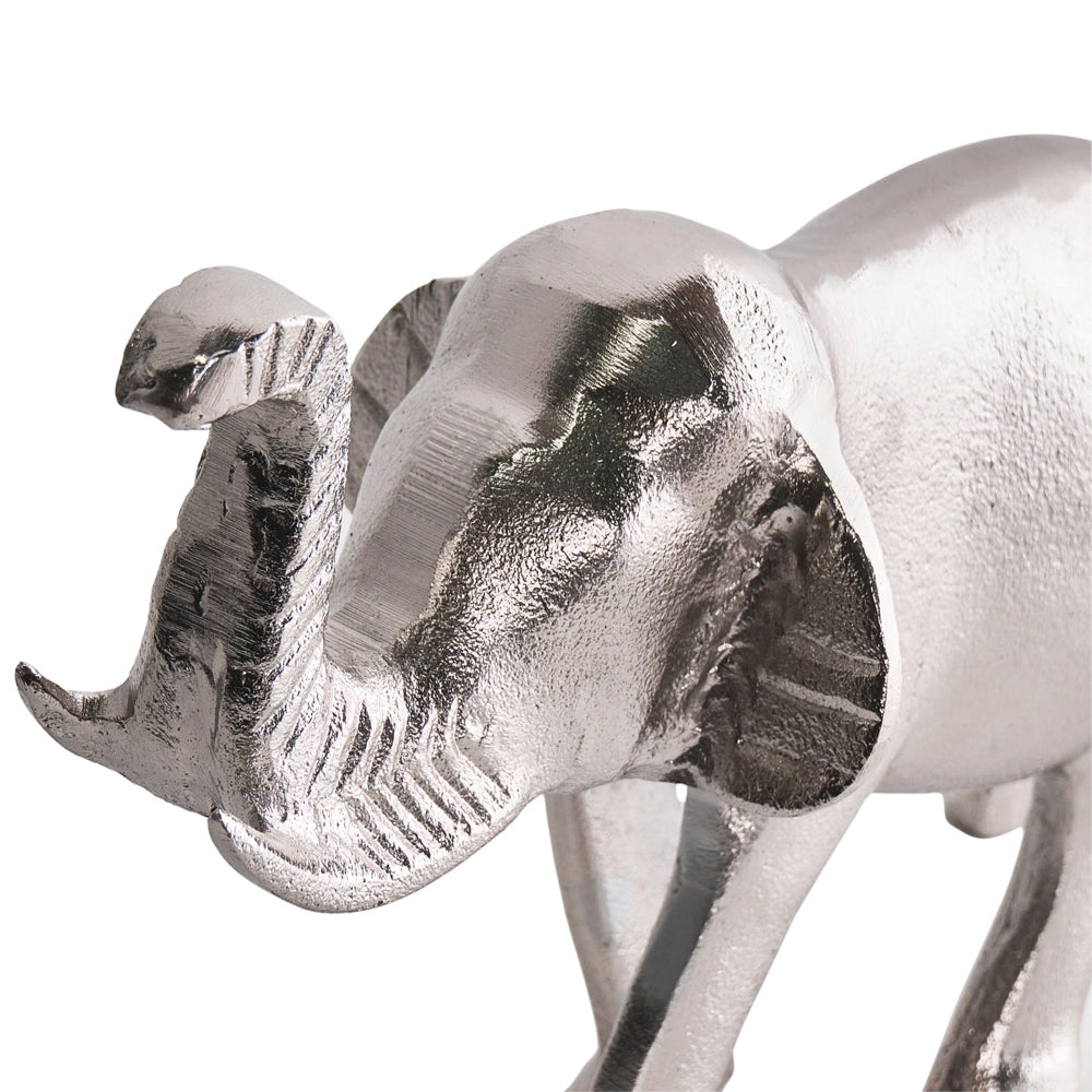 Figura decorativa Elefante animale in metallo argento per la visualizzazione di ornamento decorativo