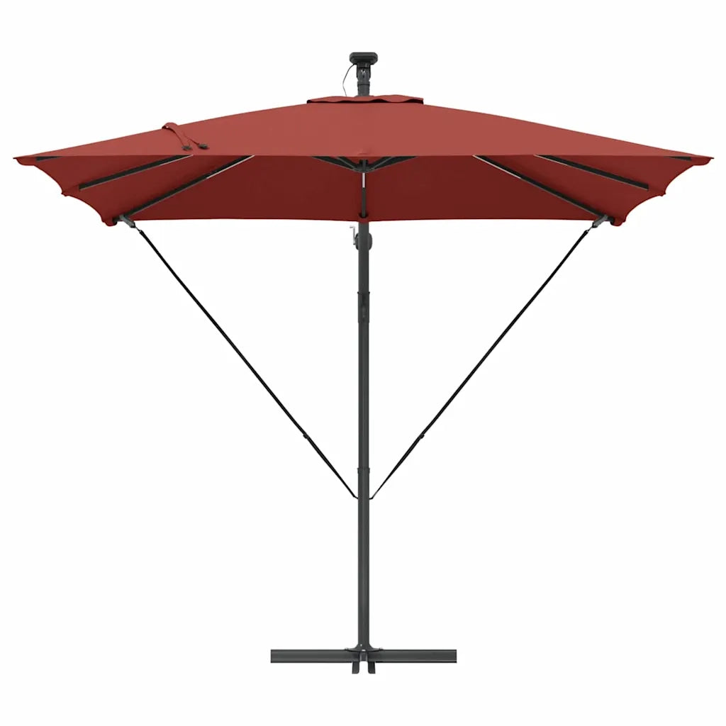 Ombrelloneda-Ombrello da giardino balcone Terracotta 249 x 249 x 250 cm Poliestere e Alluminio