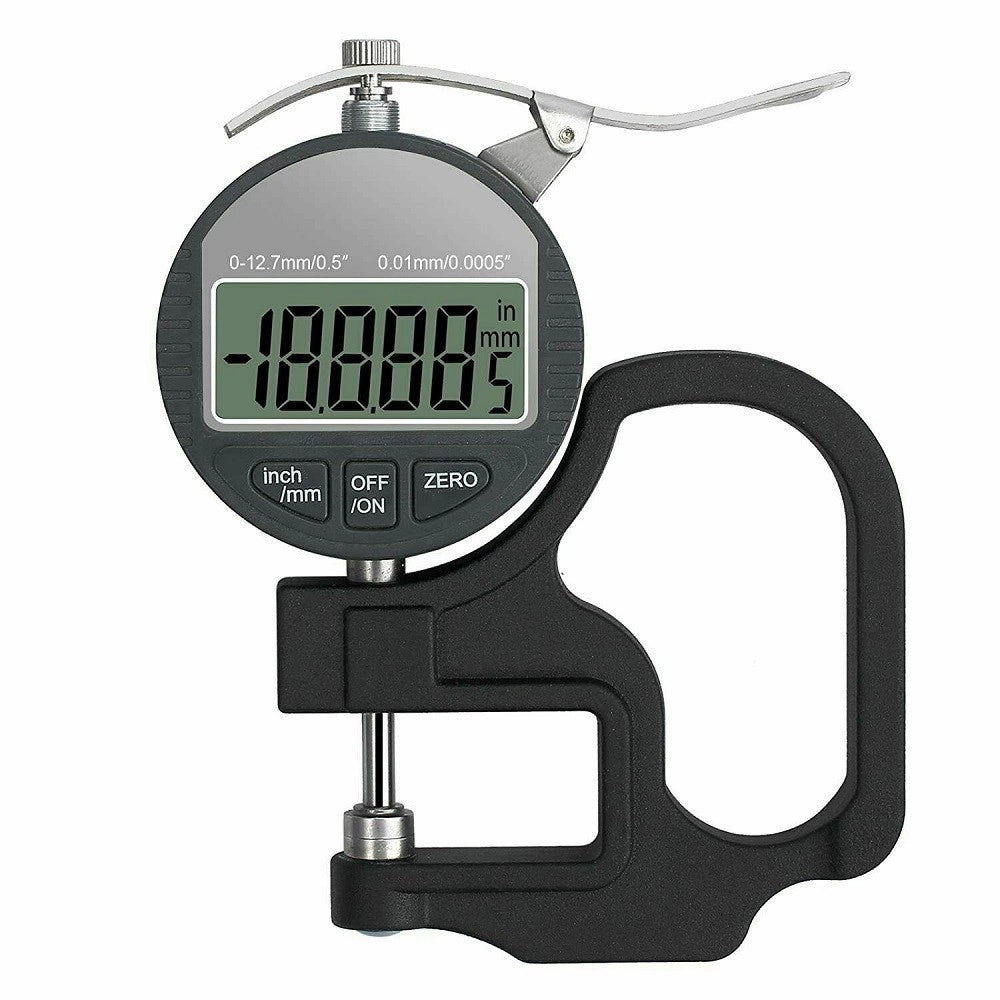 Trade Shop - Spessimetro Micrometro Digitale Misuratore Di Spessore 0-12.7 Mm Con Impugnatura -