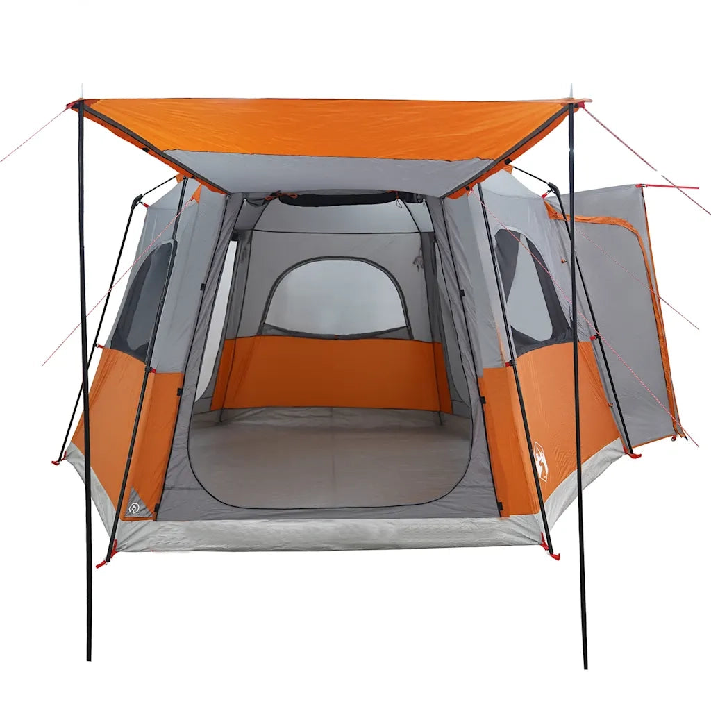 Tenda da Campeggio 4 Persone-Tenda per Escursionismo Grigio e Arancione Impermeabile 771872