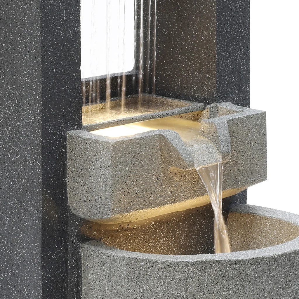 Fontana da Giardino Elettrica Cascade Springs con LED e Vano Porta Piante