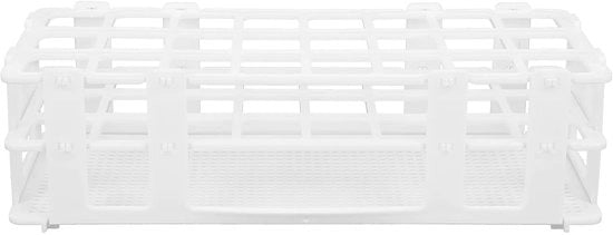 Reageerbuisrek a Basso Peso - 24 Fori - Supporto per la Preparazione - Raccordo Removibile - Materiale ABS Duraturo - Stabile e Facile da Utilizzare - Raccordo per Laboratorio