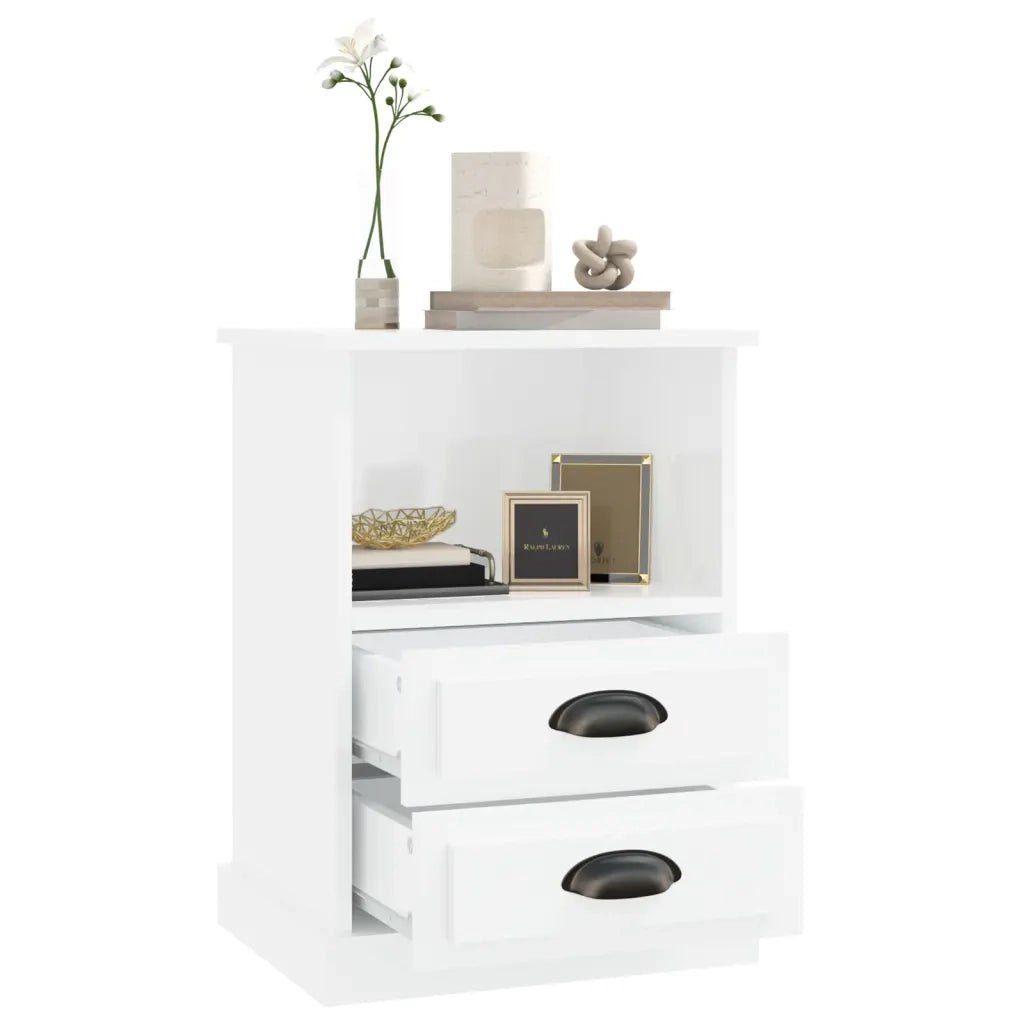 Comodini 2 pz Bianco Lucido 43x36x60 cm 816333