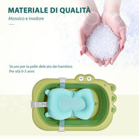 Vaschetta Bagnetto per Bambini 80x53,9x20,8 cm Antiscivolo Pieghevole Verde