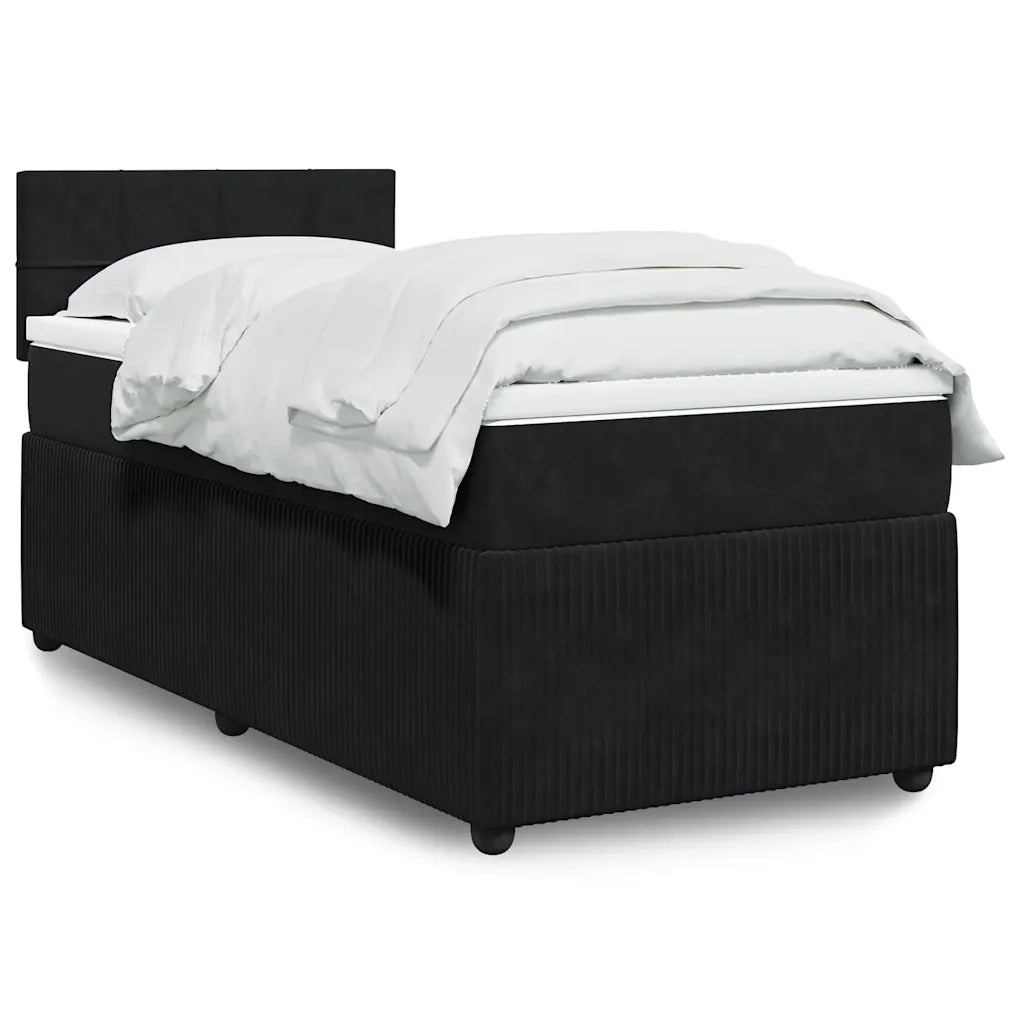 Giroletto a Molle con Materasso Nero 100x200 cm in Velluto 3287664