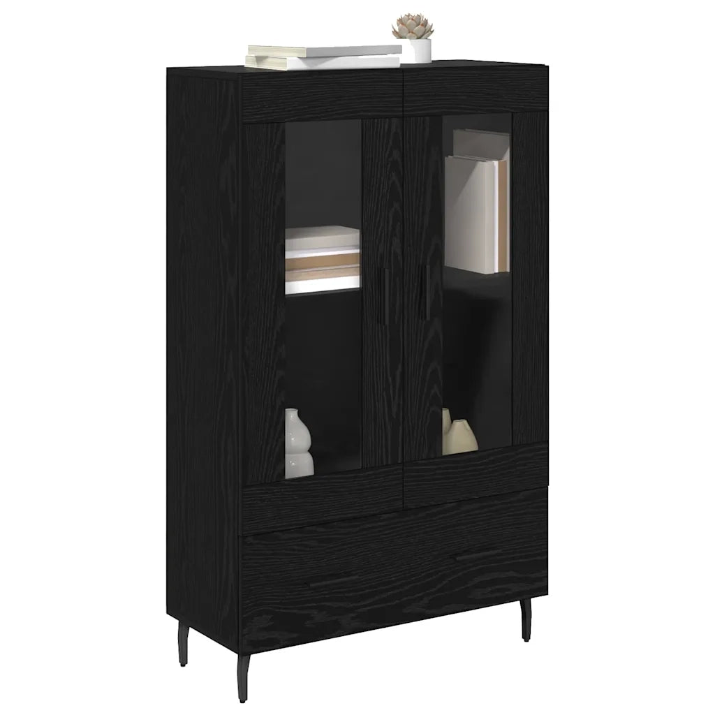 Credenza | Madia | Buffet da pranzo | Armadio da pranzo Rovere Nero 69,5 x 31 x 115 cm Legno multistrato