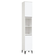 Armadietto da Bagno | Armadio da bagno Bianco 30x30x190 cm in Legno Multistrato