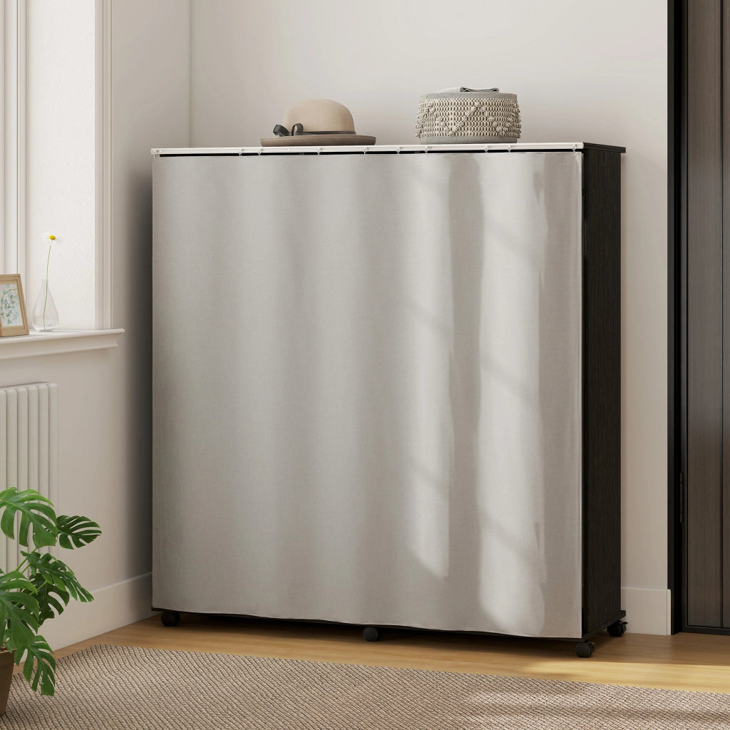 Armadio scorrevole con appendiabiti ¨C zephmum ¨C Nero 120x40x128 cm