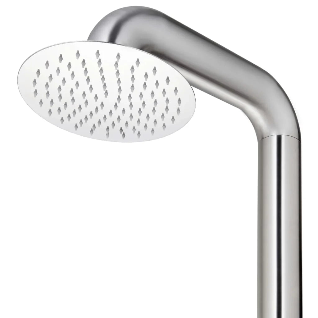 Doccia da giardino con base 230 cm inox grigio 02_0042055