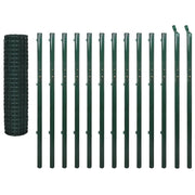 Recinzione da Giardino | Recinzione Euro in Acciaio 25x1,7 m Verde