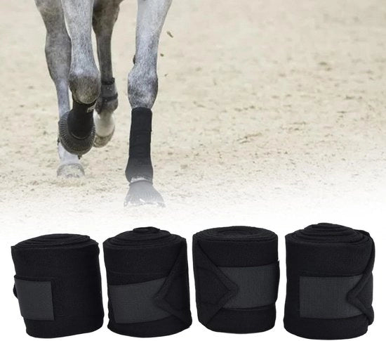 Bande di equitazione Bande stabili per cavalli per allenamento e training - nero.