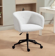 Sedia da ufficio girevole imbottita color crema