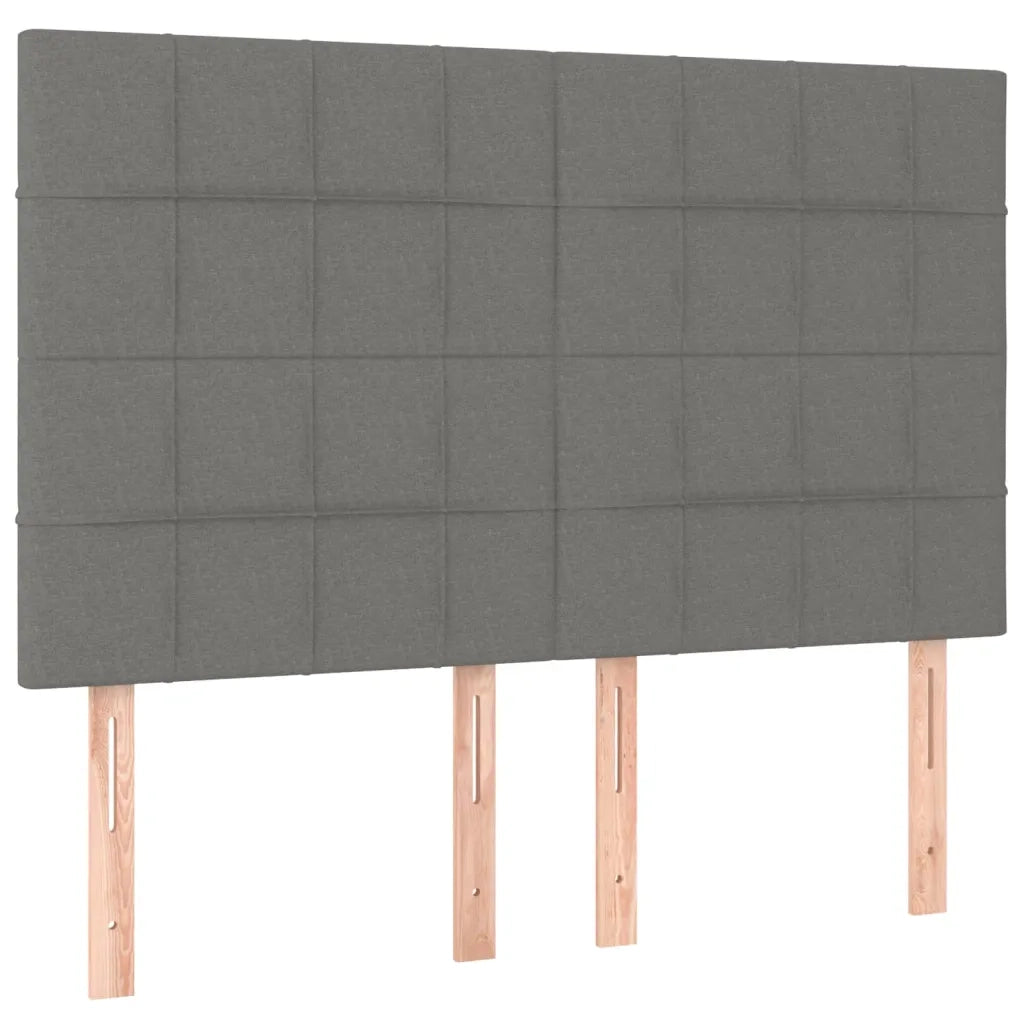 Giroletto a Molle con Materasso Grigio Scuro 140x200cm Tessuto 3128526
