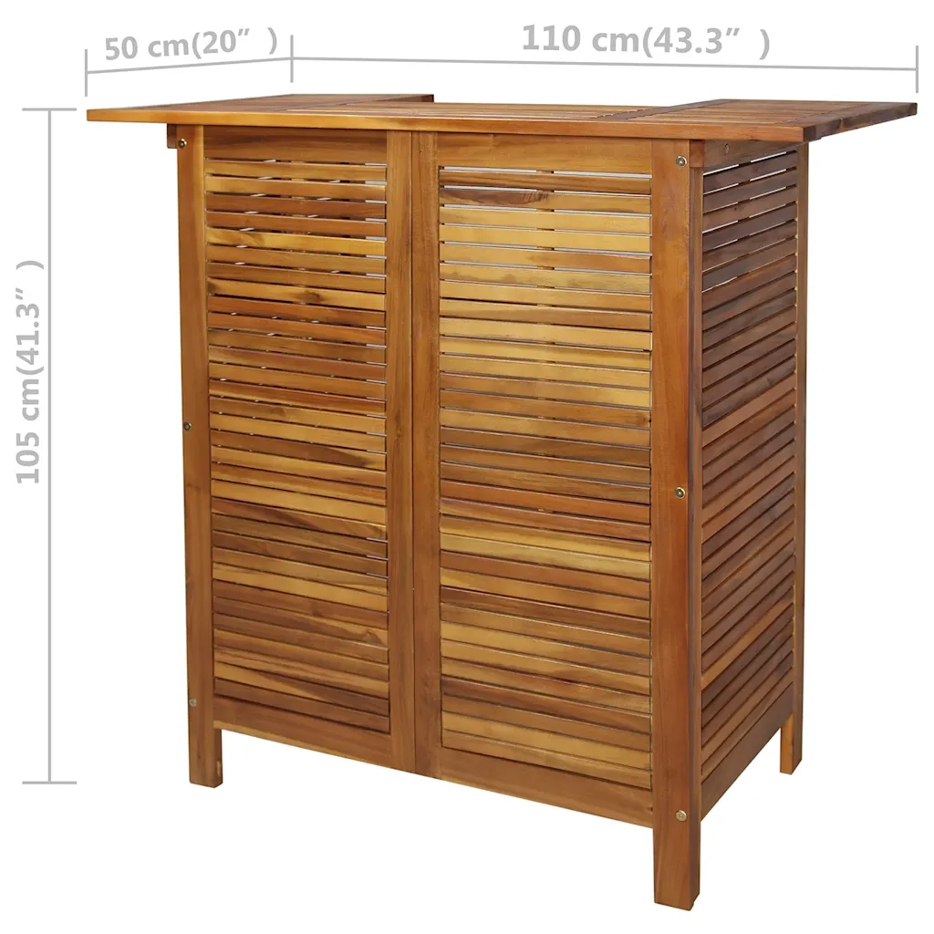 Set Tavolo e Sedia da Bar 3 pz in Legno Massello di Acacia CFW9250766