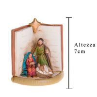 Set 6 Statuine Natalizie Natività con Libro 7 cm in Resina
