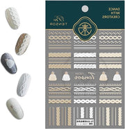 Kit di appunti per unghie per Natale con design di giacca invernale e adesivi 5D - Flessibile e riutilizzabile - Disegni unghie unici