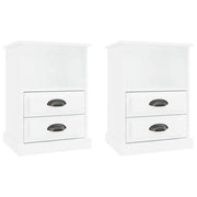 Set di 2 Comodini | Armadio da Notte | Mobiletto da notte Bianco Lucido 43x36x60 cm