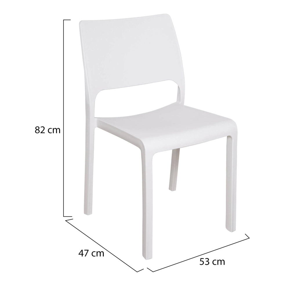 Ancona, Sedia da Esterno una Sedia Made in Italy, Bianco